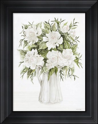 Framed Pitcher of Peonies Print