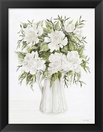 Framed Pitcher of Peonies Print