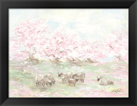 Framed Sheep in Spring Print