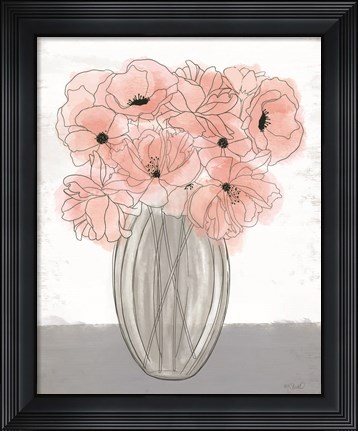 Framed Poppies in Vase Print