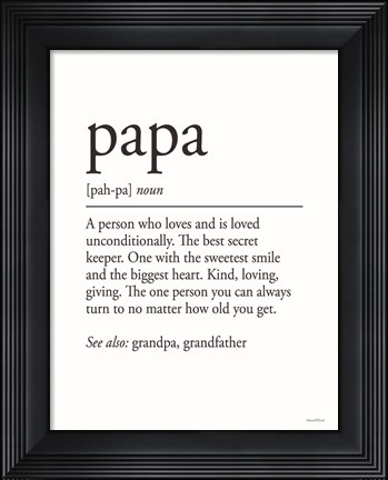 Framed Papa Definition Print