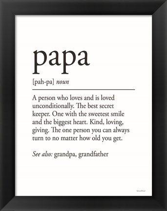 Framed Papa Definition Print