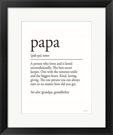 Framed Papa Definition Print