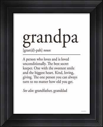 Framed Grandpa Definition 1 Print