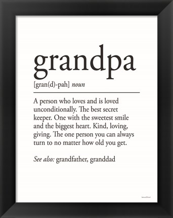 Framed Grandpa Definition 1 Print