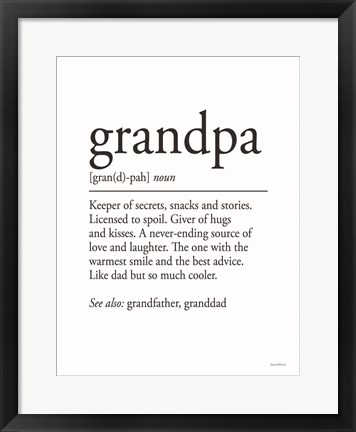 Framed Grandpa Definition 2 Print