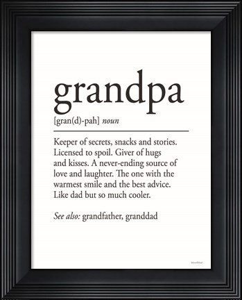 Framed Grandpa Definition 2 Print