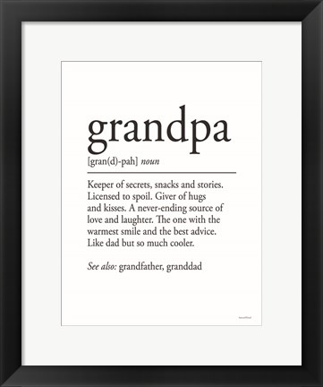 Framed Grandpa Definition 2 Print