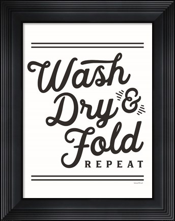 Framed Wash, Dry &amp; Fold Repeat Print