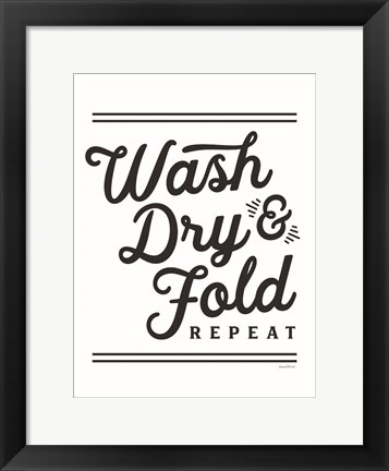 Framed Wash, Dry &amp; Fold Repeat Print