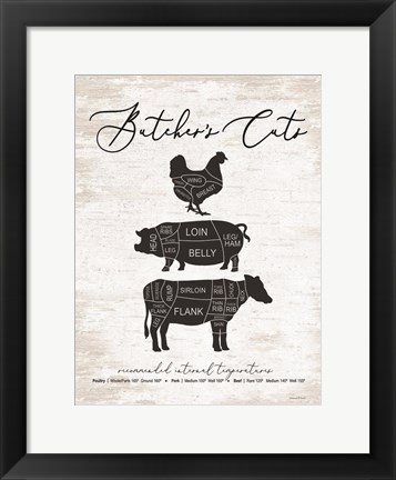 Framed Butcher&#39;s Cuts Print