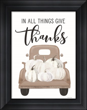 Framed Give Thanks Pumpkin Truck Print