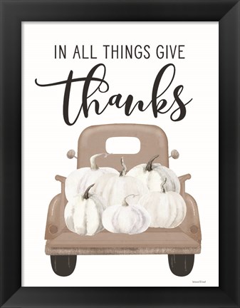 Framed Give Thanks Pumpkin Truck Print