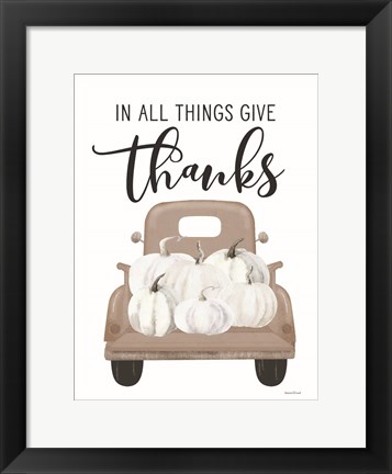 Framed Give Thanks Pumpkin Truck Print