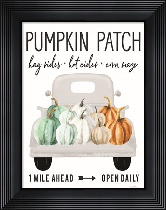 Framed Pumpkin Patch Ahead Print