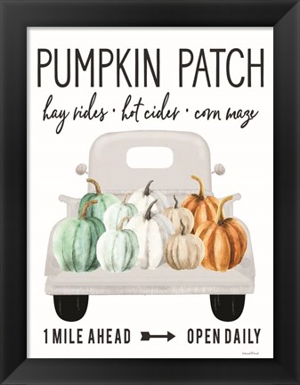 Framed Pumpkin Patch Ahead Print