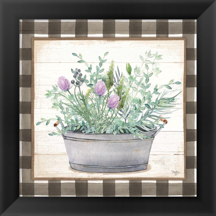 Framed Potted Herbs I Print