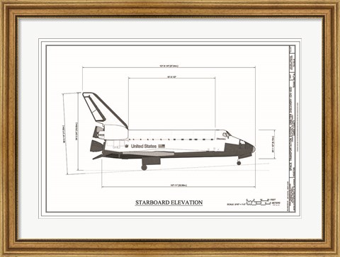 Framed Discovery Starboard Elevation Print