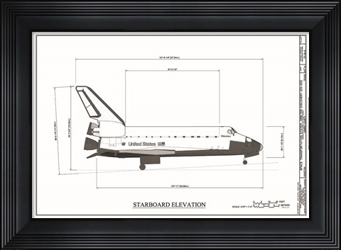 Framed Discovery Starboard Elevation Print