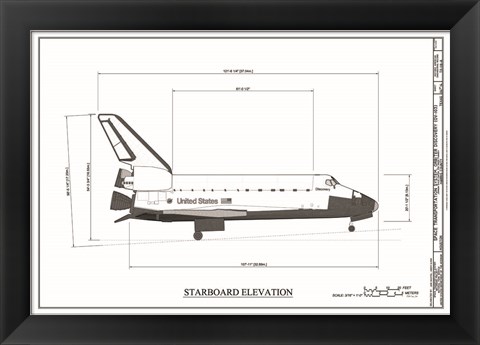Framed Discovery Starboard Elevation Print