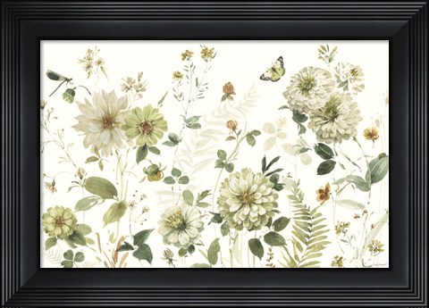 Framed Green Fields I Print