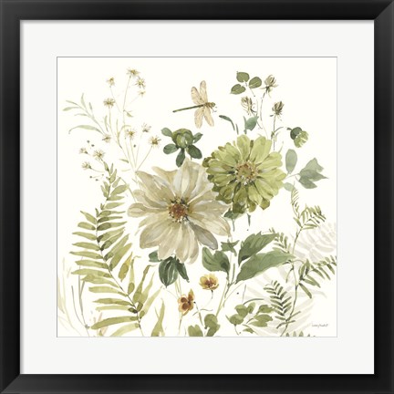 Framed Green Fields III Print