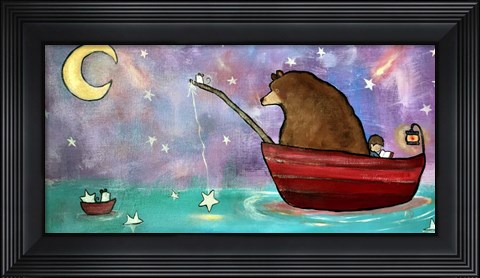 Framed Bear Boat Print