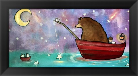 Framed Bear Boat Print