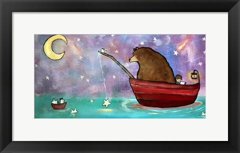 Framed Bear Boat Print