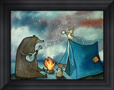 Framed Camping Friends Print