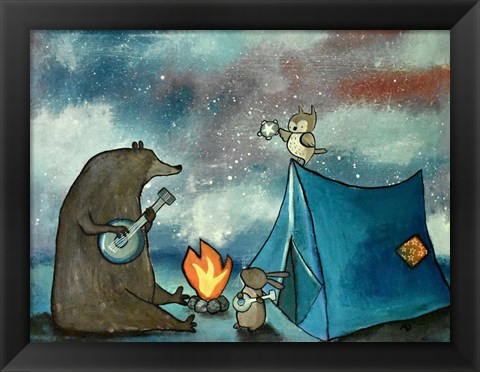 Framed Camping Friends Print