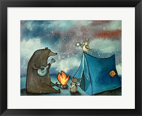 Framed Camping Friends Print