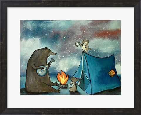 Framed Camping Friends Print