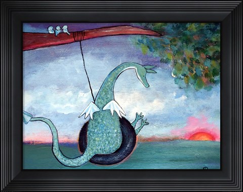 Framed Dragon Swinging Print