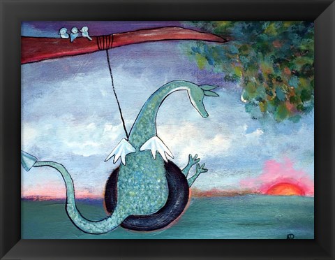 Framed Dragon Swinging Print