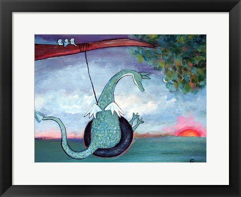 Framed Dragon Swinging Print