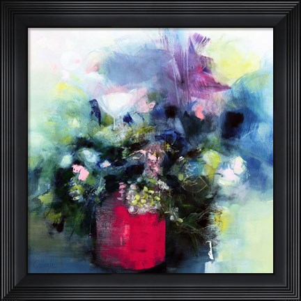 Framed Flowers In a Pink Pot Print