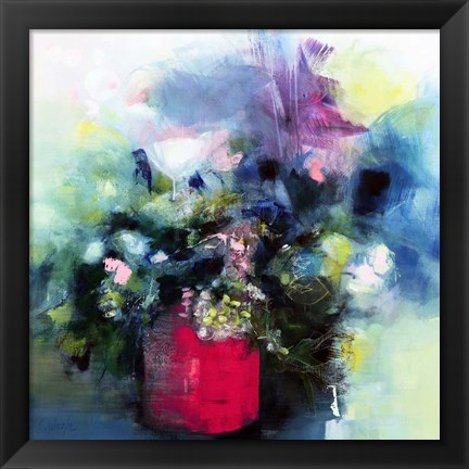 Framed Flowers In a Pink Pot Print