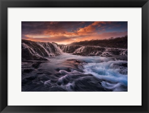 Framed Blue Flow II Print