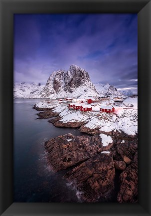 Framed Red Cabins Print