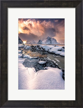 Framed Snowy Peaks Print