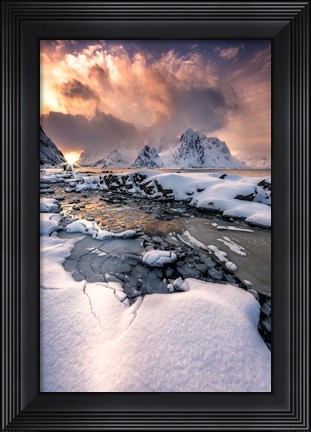 Framed Snowy Peaks Print
