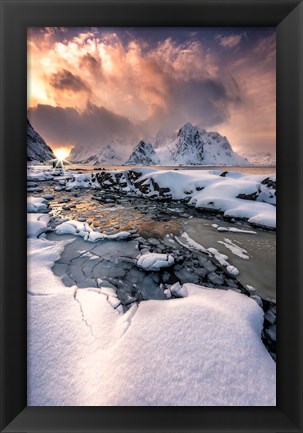 Framed Snowy Peaks Print