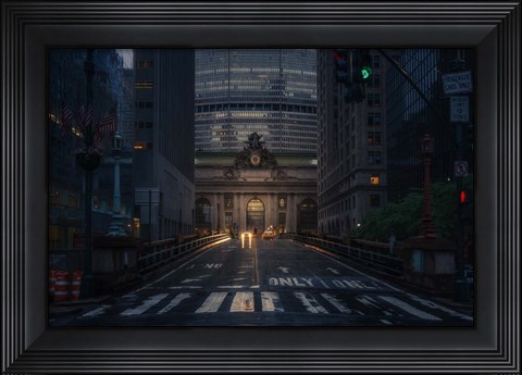 Framed Street at Night Print
