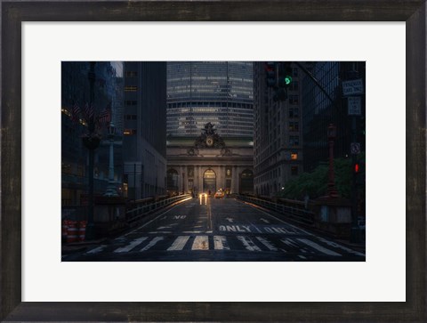Framed Street at Night Print