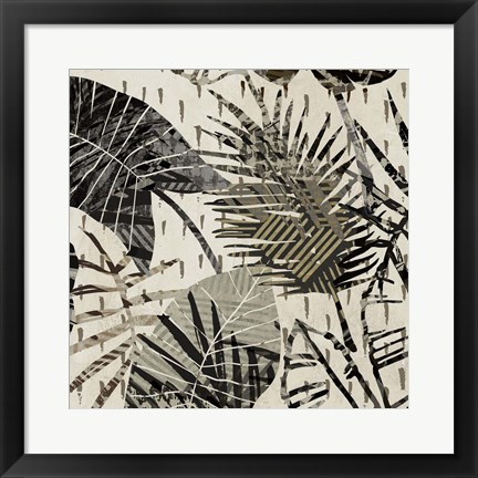 Framed Grey Palms I Print