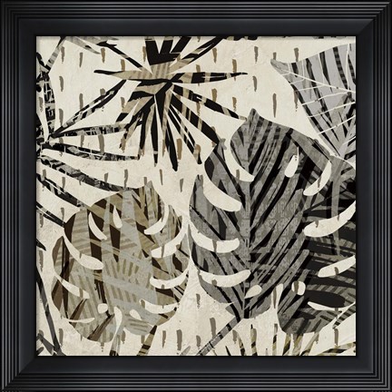 Framed Grey Palms II Print