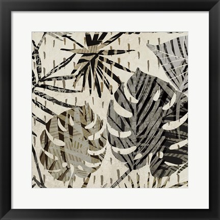 Framed Grey Palms II Print