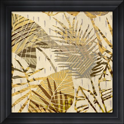 Framed Palm Festoon Gold I Print