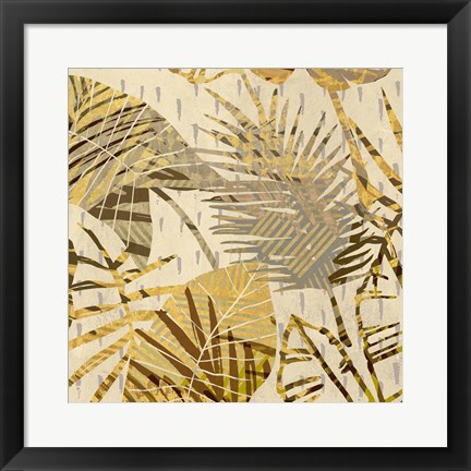 Framed Palm Festoon Gold I Print